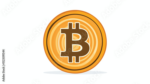 Bitcoin Vector Icon for Cryptocurrency Websites and Financial Apps