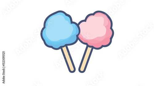Colorful Cotton Candy Icon Vector Illustration for Designs