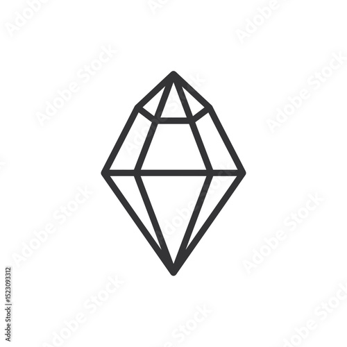 Geometric diamond shines minimalist design element isolated
