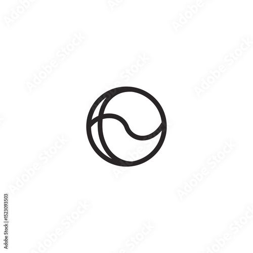 Minimalist sphere outlines shape abstract yin yang design simple backdrop