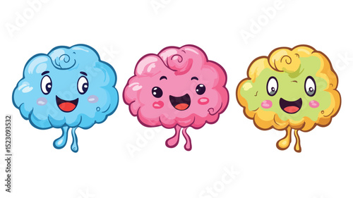 Cute Cartoon Brain Vector Illustration for Creative Designs