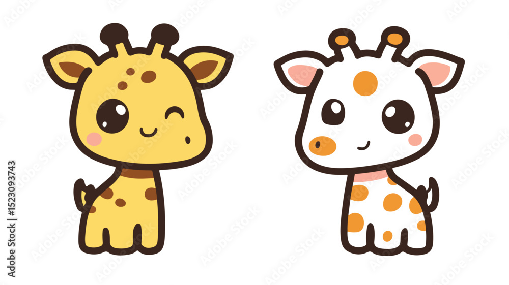Fototapeta premium Cute Giraffe Icon Vector Illustration for Creative Projects