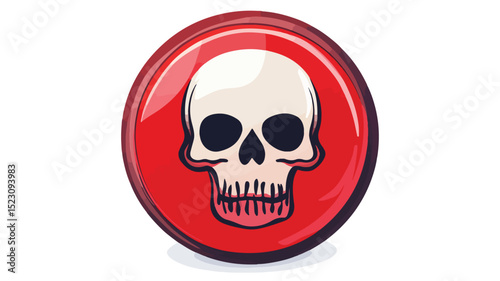 Danger Skull Button Vector Illustration
