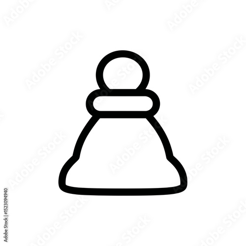 Chess pawn stands game piece simple white backdrop symbol