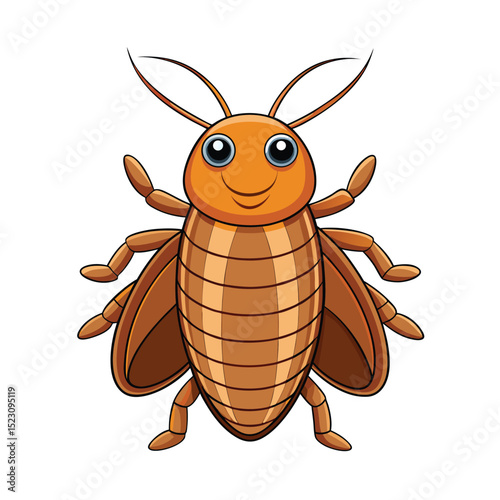cockroach on white background