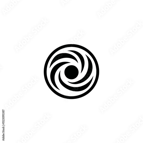 Swirl design rotates centrally isolated graphic representation symbol