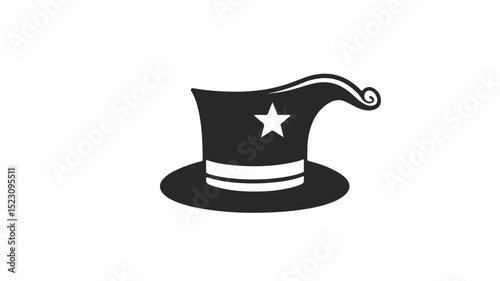Magician Hat Line Icon Vector Illustration
