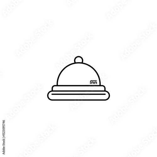 Elegant dish serves food minimalist white background icon