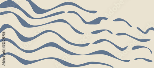abstract blue waves on beige background