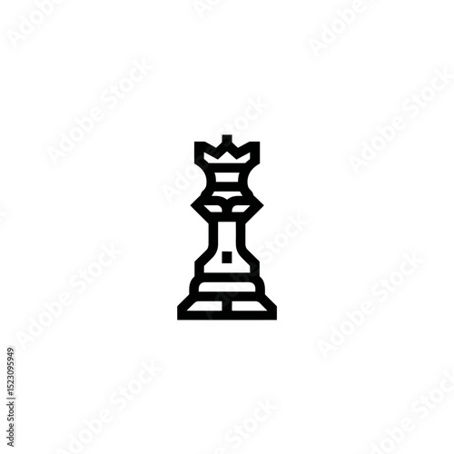Black queen stands alone centered minimalist chess piece