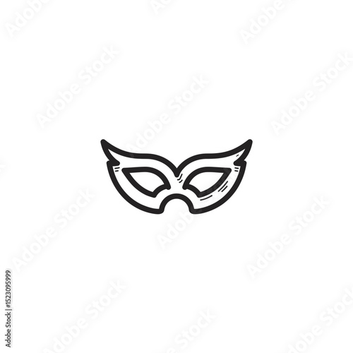Carnival mask drawing reveals identity mystery isolated artwork