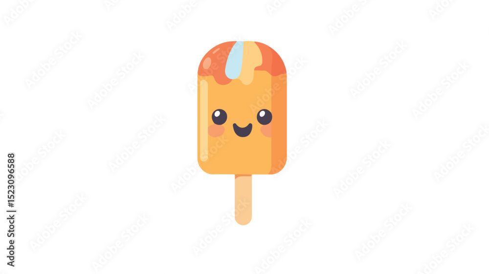 Fototapeta premium Colorful Popsicle Ice Cream Flat Vector Illustration for Design Projects