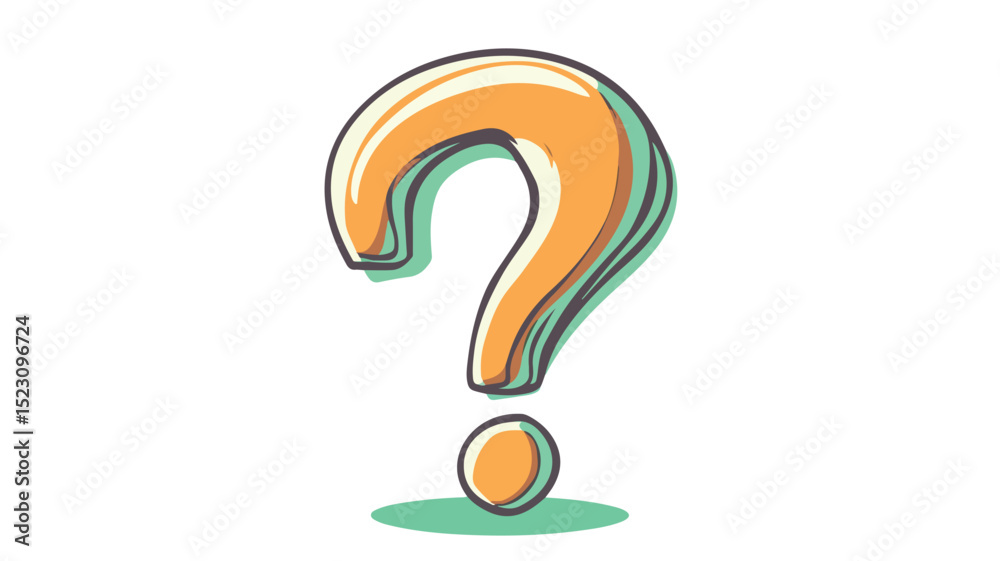 Naklejka premium Professional Question Mark Sign Icon Vector Illustration Isolated