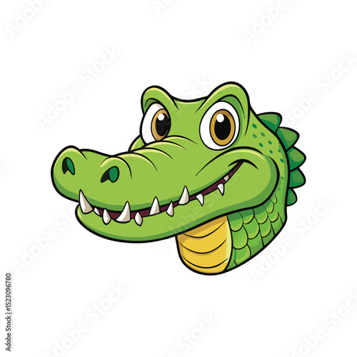 crocodile head on white background