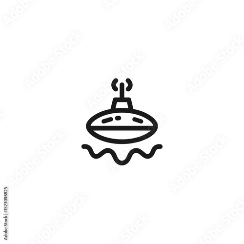 Iconic submarine descends underwater world wavy abstract detail