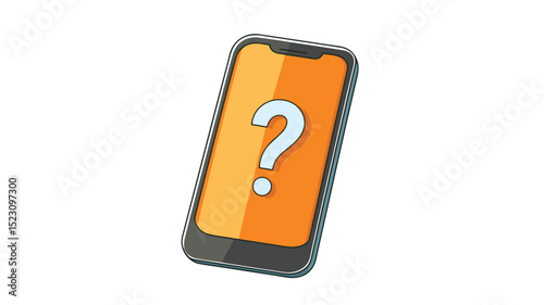 Modern Smartphone with Question Mark Vector Illustration for Technology Concept