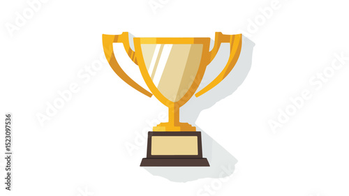Modern Trophy Flat Design with Long Shadow for Award Recognition Illustration