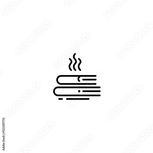Stack of books emits steam minimalist white background