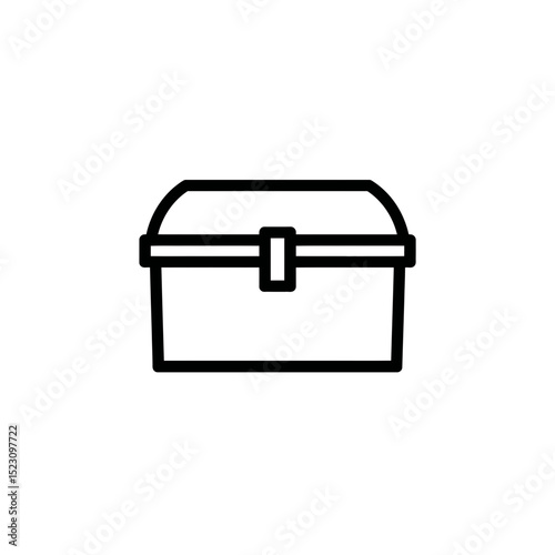 Outlined chest icon displays closure symbol simplicity design white