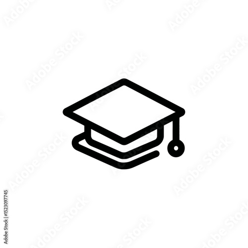 Graduation cap icon represents education abstractly simple design