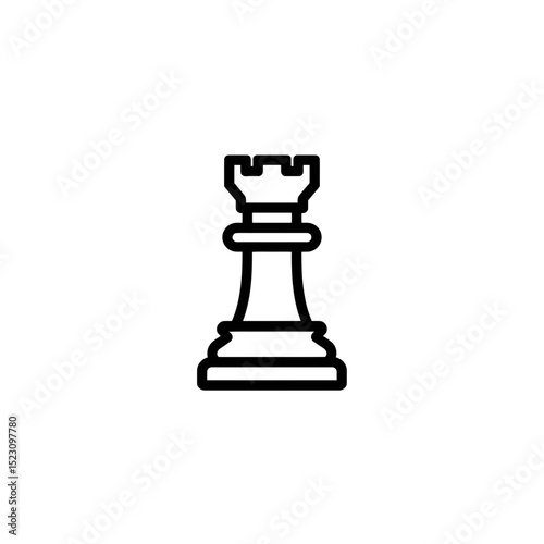 Chess rook stands isolated promoting strategy game competition tactic