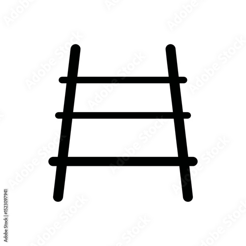 Simple ladder icon ascending in minimalistic white backdrop scene diagram