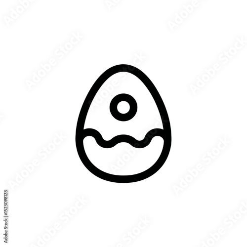 Abstract egg displays yolk amidst patterned minimalism isolated art