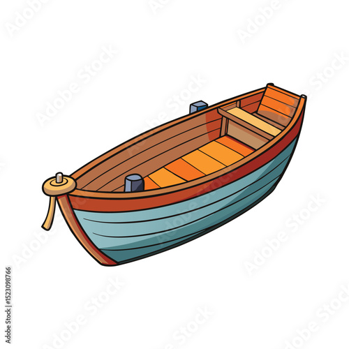 drift boat on white background