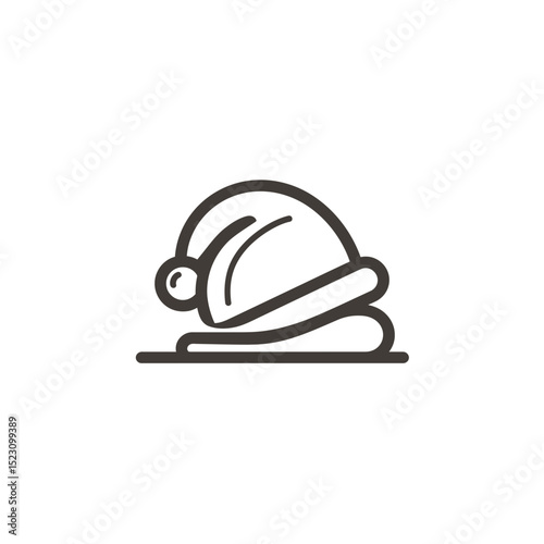 Minimalist hat rests flat white background simple design graphic style