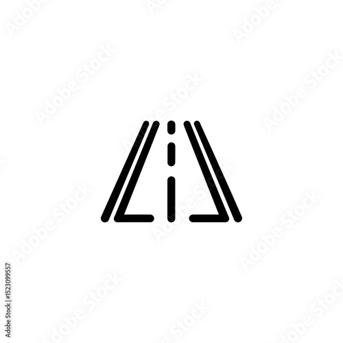 Simple road receding shows perspective vector minimal style