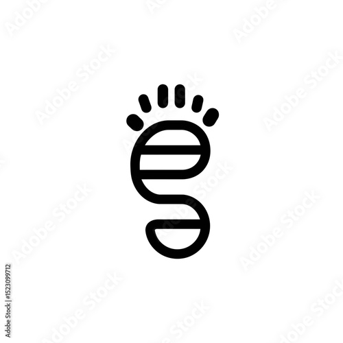 Foot silhouette projects energy outline style plain backdrop