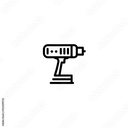 Drill icon depicts drilling work in simple isolated style