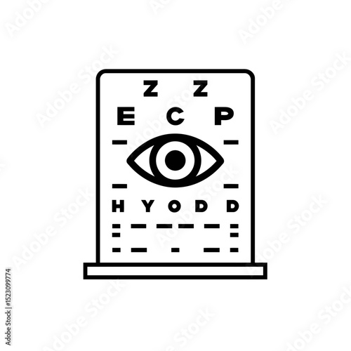 Vision chart tests eyesight in optometry clinic setting detail