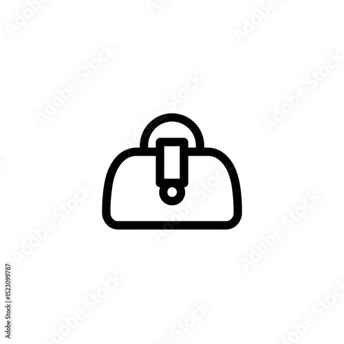 Black handbag showcases style in minimalist white scene outline