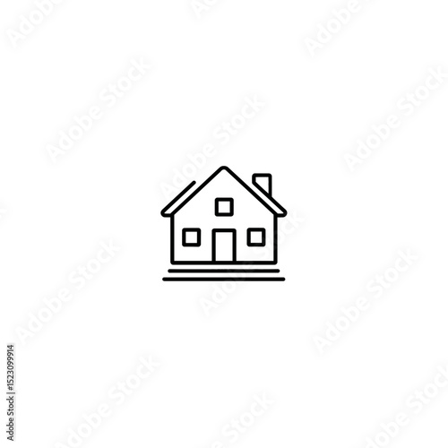 House outline showcases home icon on white minimal backdrop
