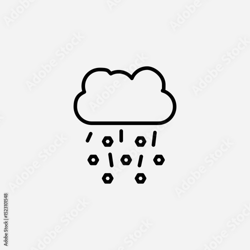 Hail set icon,sign,symbol,pictogram isolated