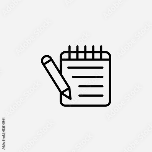 Notepad set icon,sign,symbol,pictogram isolated