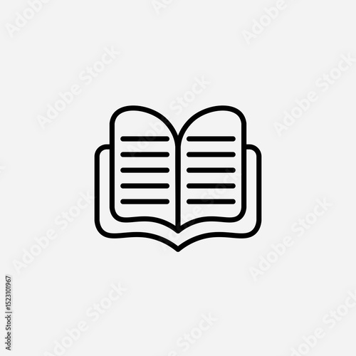 Open Book set icon,sign,symbol,pictogram isolated
