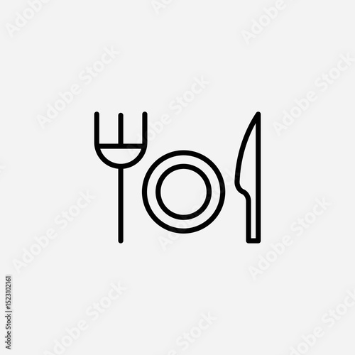 Fork and Knife set icon,sign,symbol,pictogram isolated