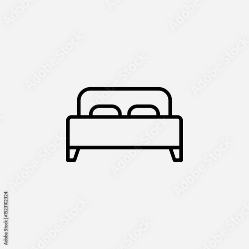 Bed set icon,sign,symbol,pictogram isolated
