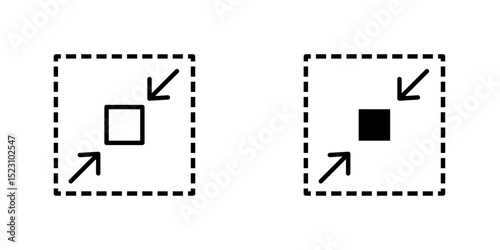 Compact Size vector icon. Outlined icon set in black and white colors, isolated for graphic and web design.