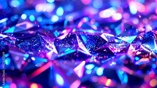 Diamond Shine: A mesmerizing macro shot captures the facets of a diamond, illuminated by vibrant shades of blue and purple, evoking a sense of luxury and allure.