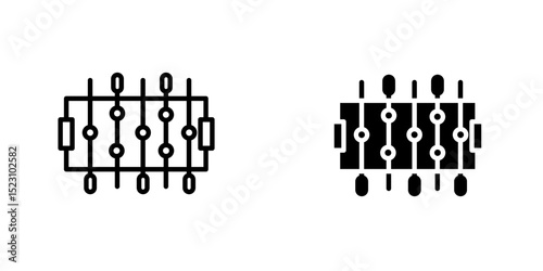 Foosball icon,Foosball Icon. Flat symbol of table top indoor game known as table football or soccer with figure. Vector set of sport board activity with kicker and goalkeeper