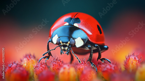 Ladybug perched on a flower