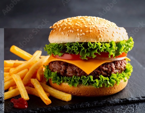 Delicious burger and fries (5)