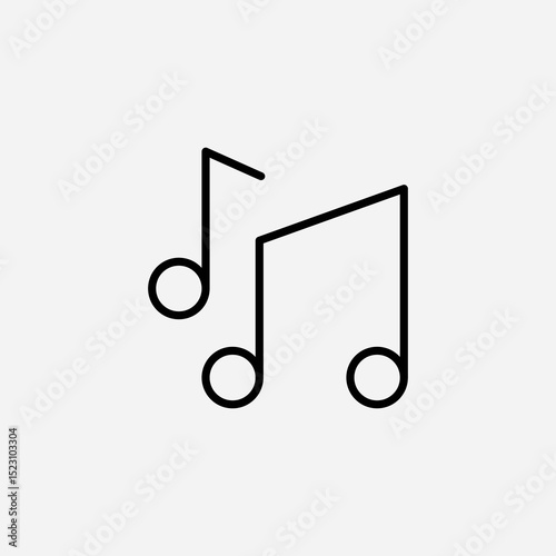Music note set icon,sign,symbol,pictogram isolated