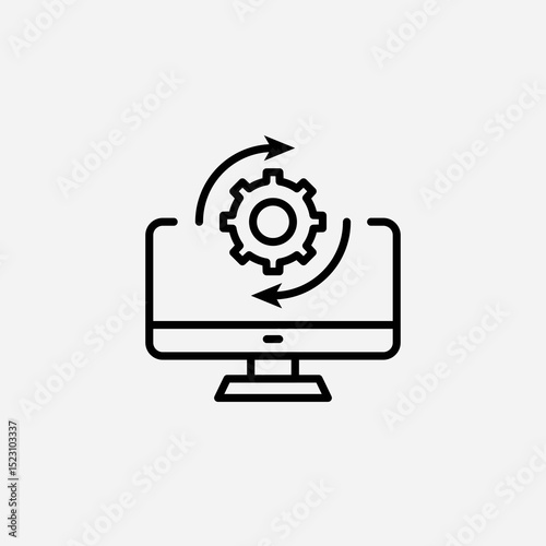 System update set icon,sign,symbol,pictogram isolated
