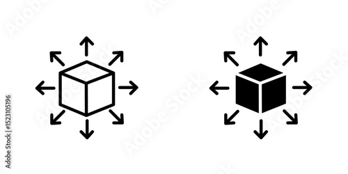 Distribution box vector icon. Outlined icon set in black and white colors, isolated for graphic and web design.