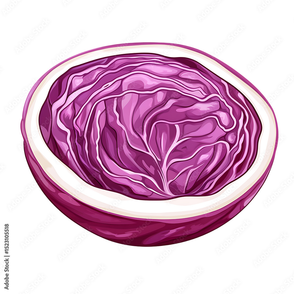 Obraz premium Slice red cabbage vegetable
