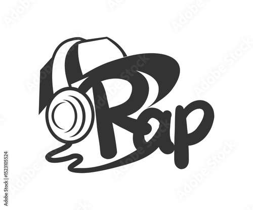 Rap music hat and headphones VECTOR